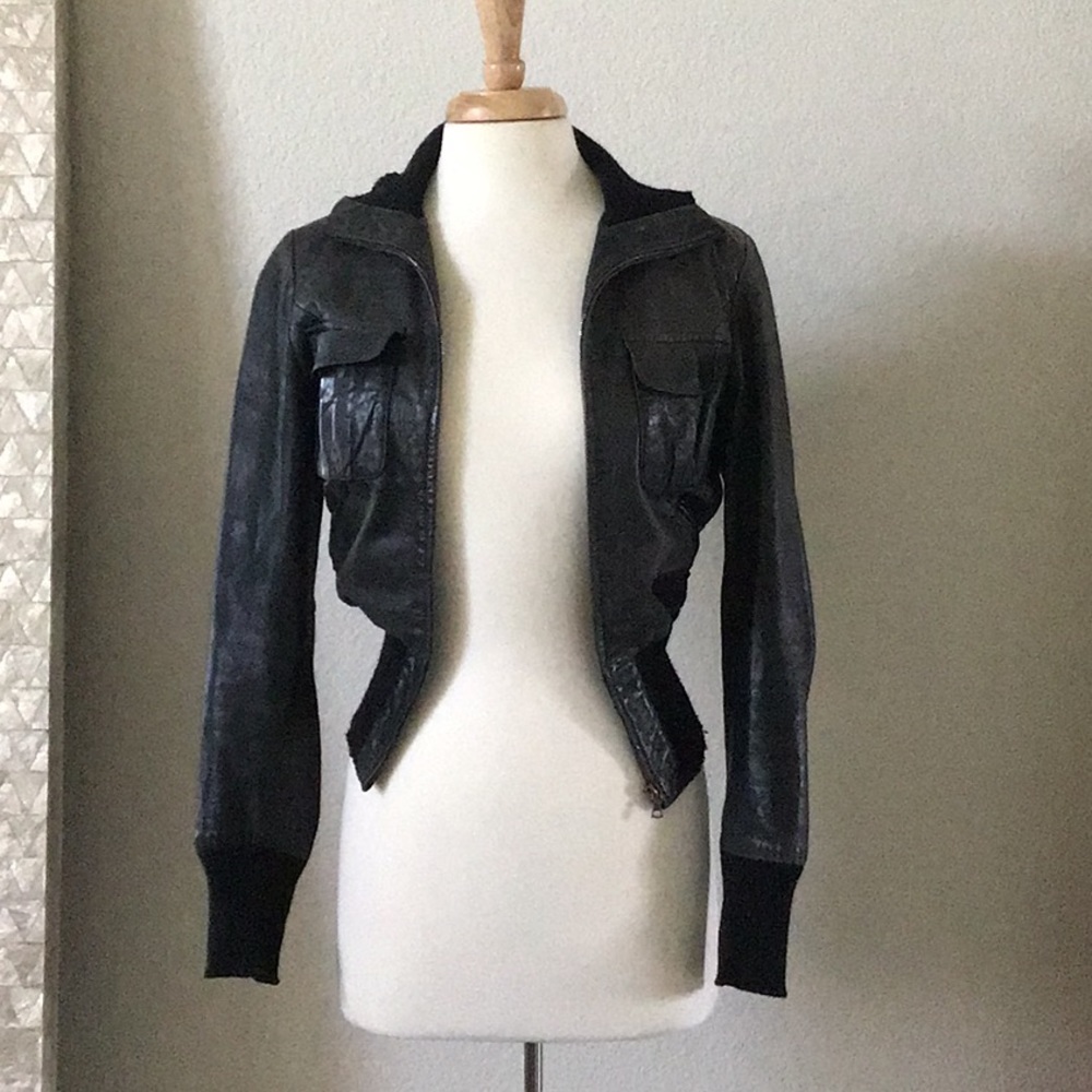 Distressed Leather Motorcycle Jacket